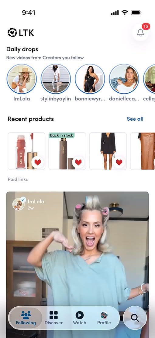 LTK app with Liquid Glass design
