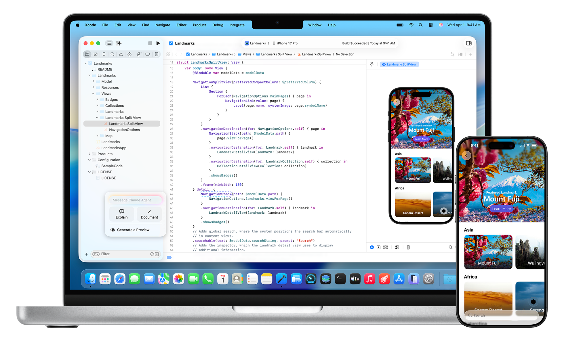 一台 MacBook Pro 和一台 iPhone。